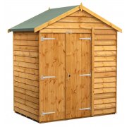 Power 4x6 Apex Garden Shed Overlap - Windowless Double Door